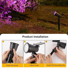9 LED Solar Garden Spotlights, IP65 Waterproof, Adjustable Brightness, for Outdoor Backyard, Driveway, Lawn Decor Lighting