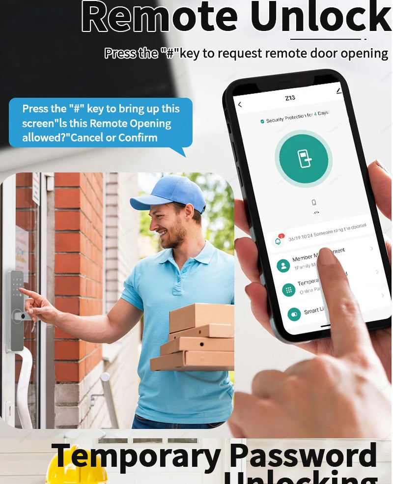 Serrure de porte intelligente pour maison et appartement, caméra d'Arabie Saoudite, WiFi