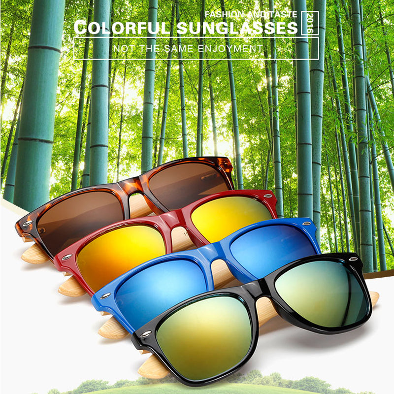 16 couleurs bambou lunettes de soleil hommes lunettes de soleil en bois femmes marque concepteur miroir Original bois lunettes de soleil rétro de sol masculino