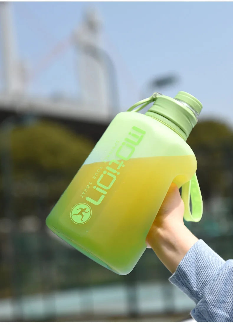 Bouteille d'eau de sport de grande capacité fecL, bouilloire de fitness en plein air, tasse d'eau en plastique nickel é, grand baril à souder portable pour étudiants