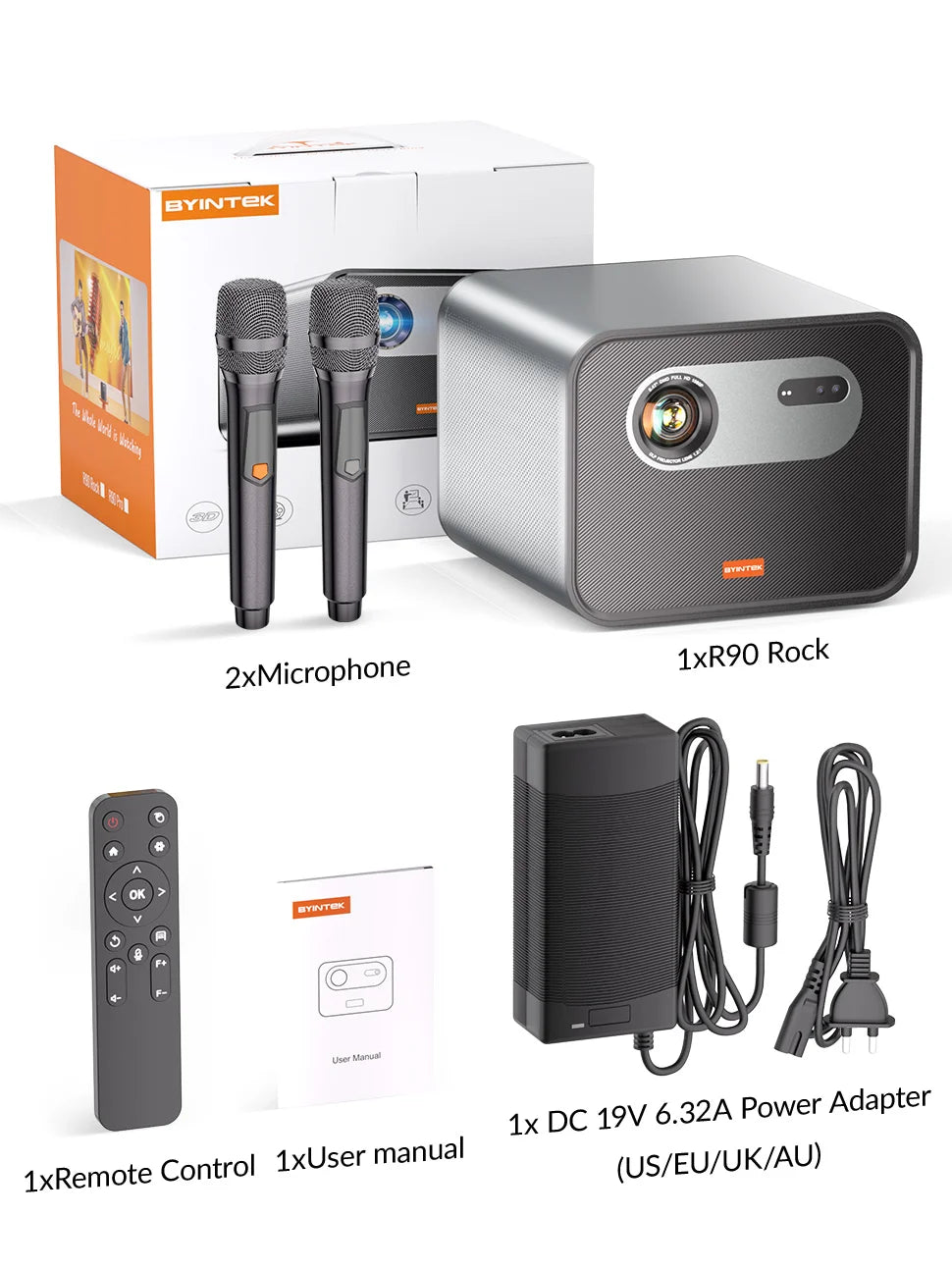 BYINTEK R90 Max Full HD 1080P projecteur 4K DLP 2200 ANSI Lumens Android TV 11.0 3D 4K pris en charge projecteur de cinéma maison intelligent