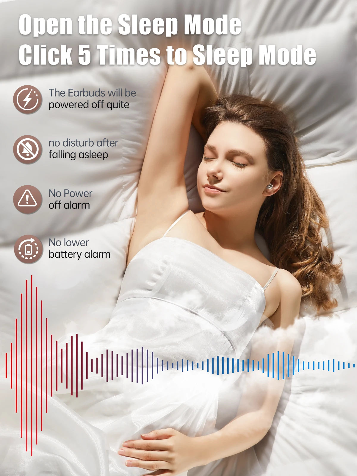 Écouteurs intra-auriculaires sans fil Bluetooth TWS, casque Invisible, HiFi, basses profondes, oreillettes de sommeil avec micro HD, pour IPhone Xiaomi