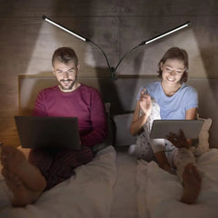 LED desk lamp with clip, dimmable reading lamp, 3 color temperatures, 10 brightness levels, USB clip-on table lamp