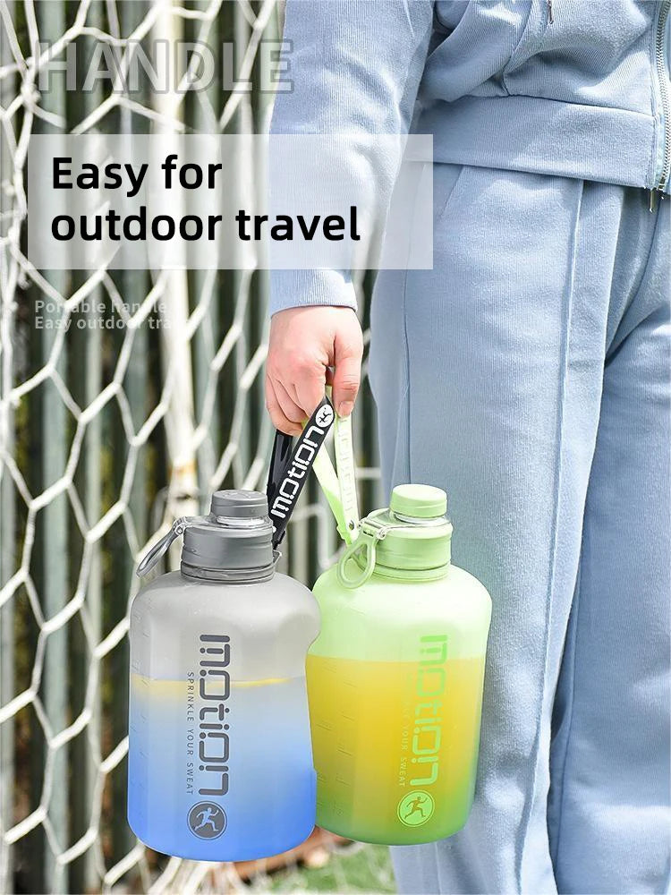 Bouteille d'eau de sport de grande capacité fecL, bouilloire de fitness en plein air, tasse d'eau en plastique nickel é, grand baril à souder portable pour étudiants