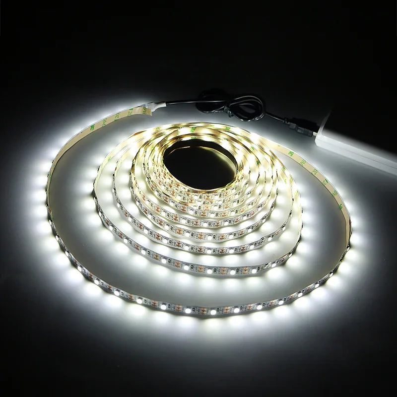 Bande lumineuse LED USB 2835 DC5V avec interrupteur, ruban de lampe Flexible, TV, ordinateur de bureau, écran, éclairage de fond, décoration de maison
