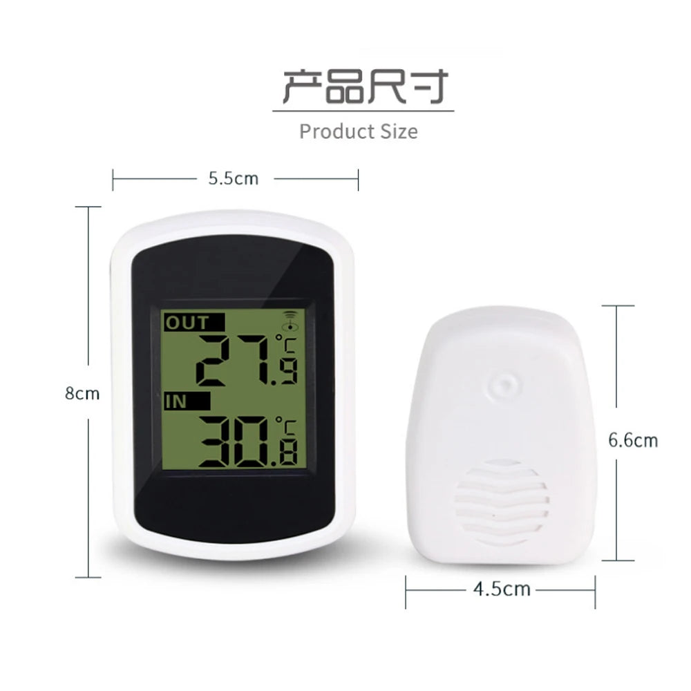 Therye.com-Testeur numérique LCD sans fil extérieur, mesure de la température, intérieur, extérieur, fenêtre, météo ambiante