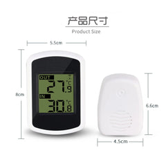 Therye.com-Testeur numérique LCD sans fil extérieur, mesure de la température, intérieur, extérieur, fenêtre, météo ambiante