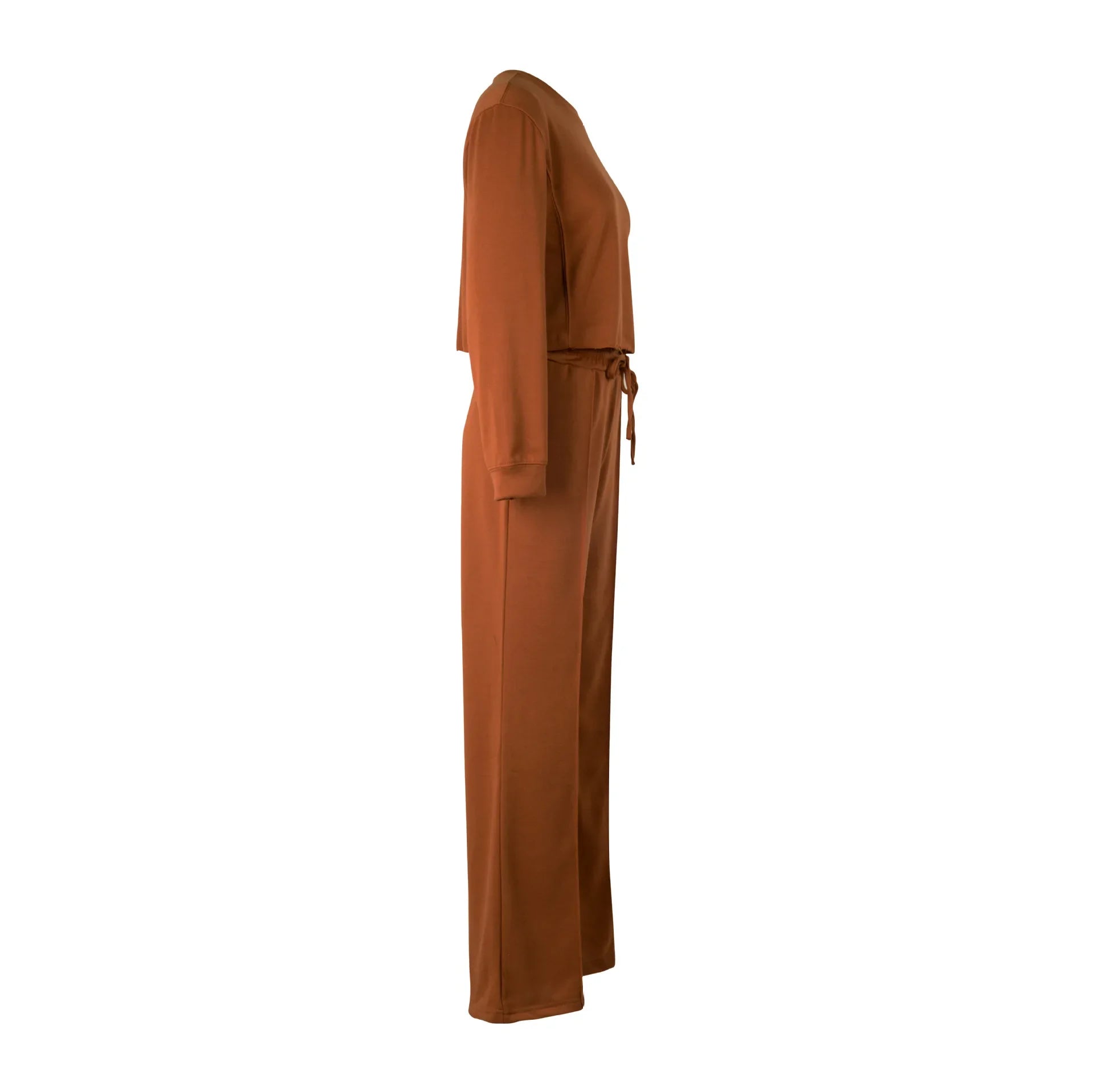 Ensemble de vêtements pour femmes, pull + pantalon, 2 pièces, costumes d'hiver épais et chauds, couleur unie, survêtement décontracté