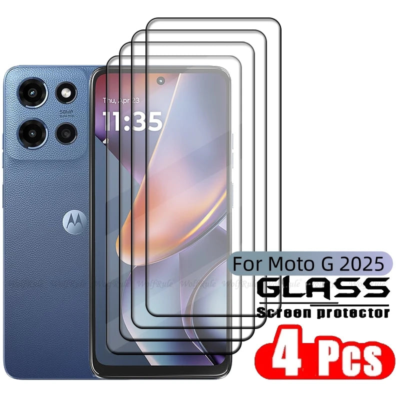 Glass Screen Protector for Moto G 2025, Full Coverage Protection, 9H Adhesive, 4 Pack, Motorola Moto G 2025, Guatemala