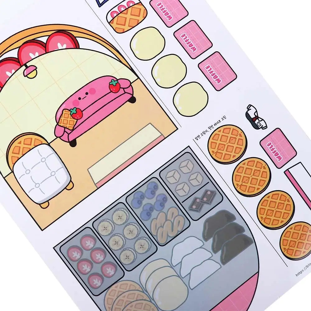 Livre de bonnet 3D, paquet de matériel, gaufre, pétrir, livre silencieux, autocollant fait maison, magasin d'ongles, livre silencieux, fait à la main, Montessori pour enfants