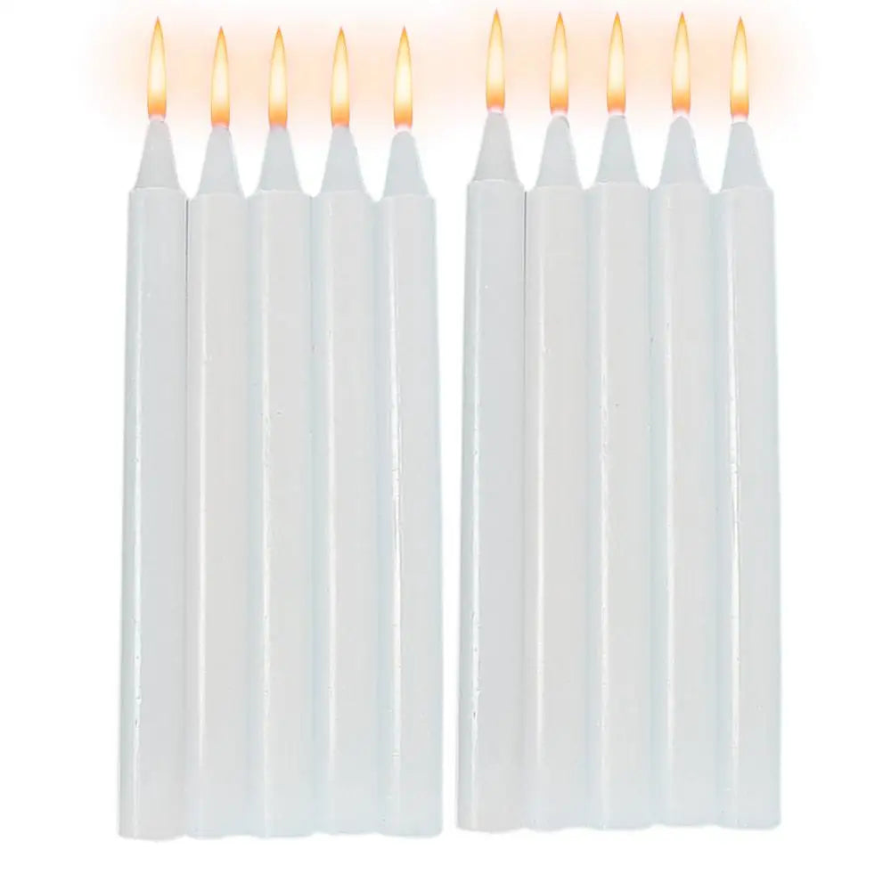 Bougies coniques 10X cire naturelle non parfumée, fournitures de survie, bougies coniques courtes pour la maison, pour les célébrations de bénédiction de mariage