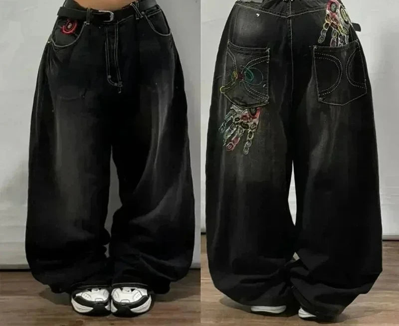 Jeans à jambes larges unisexes pour femmes, pantalons de vadrouille chauds, Street Y2K, Hip Hop, Joker Respzed, New Clearance Spot, American Fashion