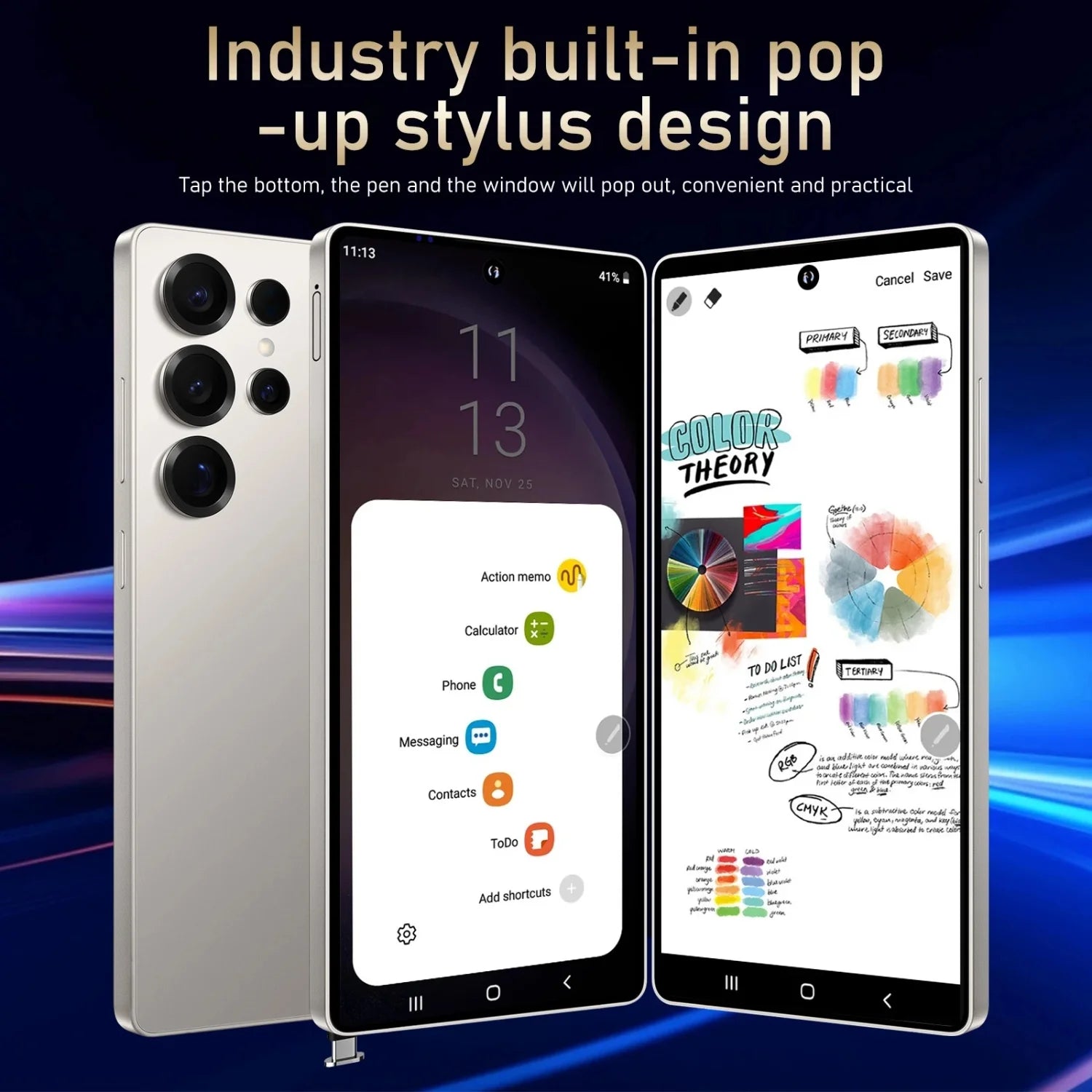 Vision mondiale S25 Ultra Smartphone 5G Android 12 8GB RAM 512GB ROM 6.8 pouces téléphone 1920x1080HD 24 + 48MP 4 5G réseau téléphones mobiles