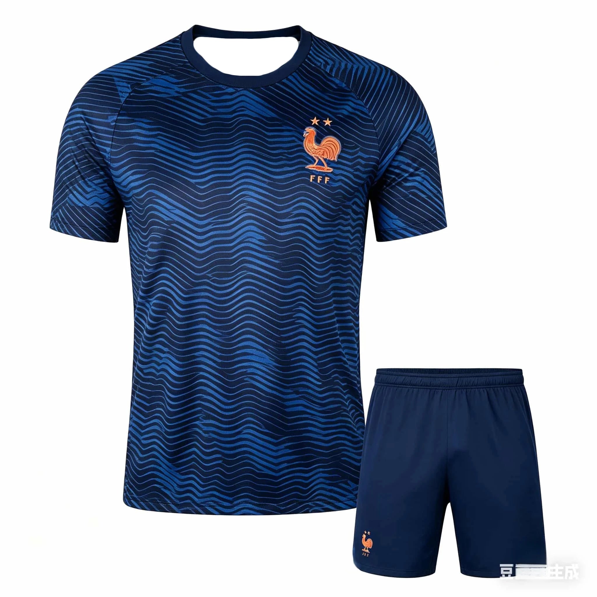 Nouvel ensemble de t-shirts pour hommes 2026 - Maillot de l'équipe nationale française - Tenue d'entraînement d'été - Haut de sport pour adulte - Short