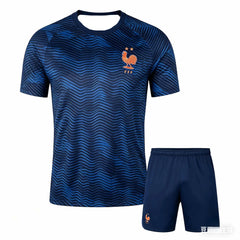Nouvel ensemble de t-shirts pour hommes 2026 - Maillot de l'équipe nationale française - Tenue d'entraînement d'été - Haut de sport pour adulte - Short
