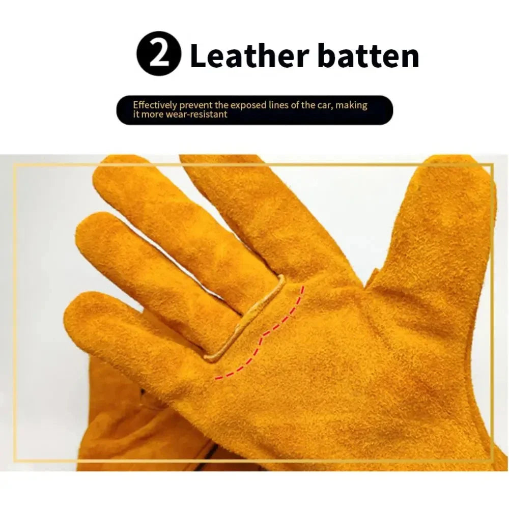 Gants de travail en cuir de vache souple pour hommes, pour conducteur, chasse, conduite, ferme, jardin, soudage, Protection de sécurité, gant de mécanicien