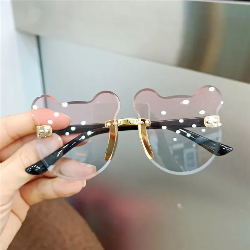 Lunettes de soleil en forme d'ours pour enfants, lunettes de soleil de dessin animé pour enfants, lunettes anti-absorbe ouissement pour garçons, lunettes de conducteur de lunettes de soleil carillon pour filles