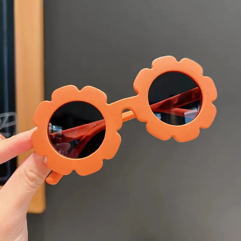 Lunettes de soleil mignonnes à fleurs pour enfants, cadre pour documents bonbons, protection UV extérieure pour garçons et filles