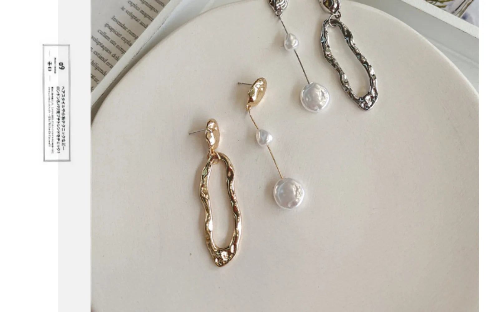 Boucles d'oreilles asymétriques élégantes, perles d'eau douce métalliques, longues et exagérées, bijoux de fête pour dames et filles, cadeaux, nouveau