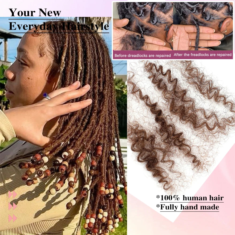 Extensions de cheveux afro crépus en vrac, 100% cheveux humains, tresses sales reggae, cheveux brésiliens naturels au crochet, dreadlocks, 4 #