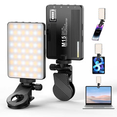 Lumière de remplissage LED portable pour smartphone, selfie, vidéo de conférence, diffusion en direct, téléphone portable, iPad, ordinateur portable, appareil photo, 2500K-9000K