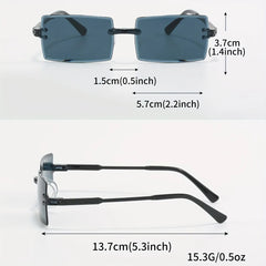 Lunettes de soleil rectangulaires pour femmes et hommes, 6 pièces, mignonnes, couleur bonbon, nuances décoratives, UV400