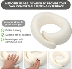 Oreiller cervical de voyage en mousse à mémoire de forme |   360 °   Support pour voiture de bureau d'avion |   Confort ergonomique pour les longs voyages et les déplacements secs