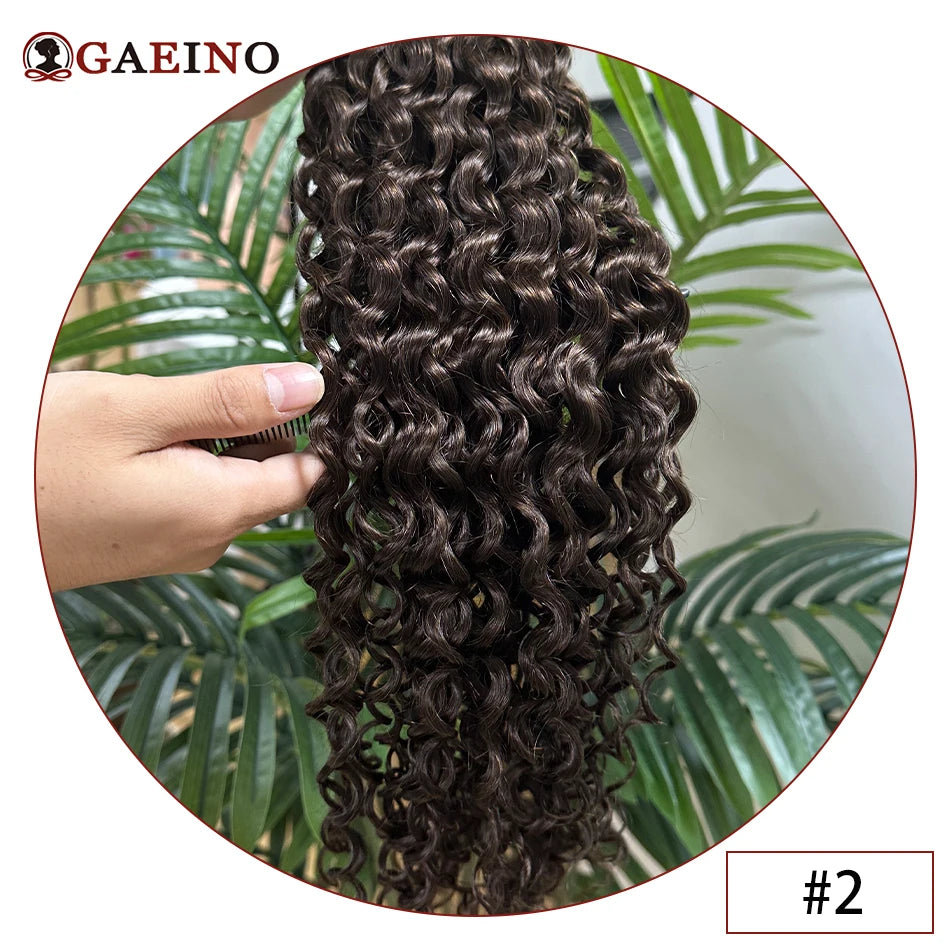 Clip de vague d'eau dans les Extensions de cheveux vrais cheveux humains 7 pièces/ensemble châtain et blond bronzé met en évidence pince bouclée sur les Extensions de cheveux