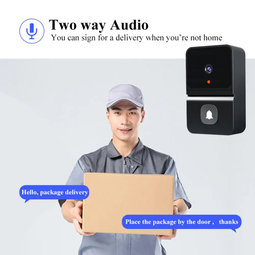 Wireless Wi-Fi Doorbell with Outdoor HD Camera, Night Vision Video Intercom, Voice Changer, Home Monitor, Security Doorbell