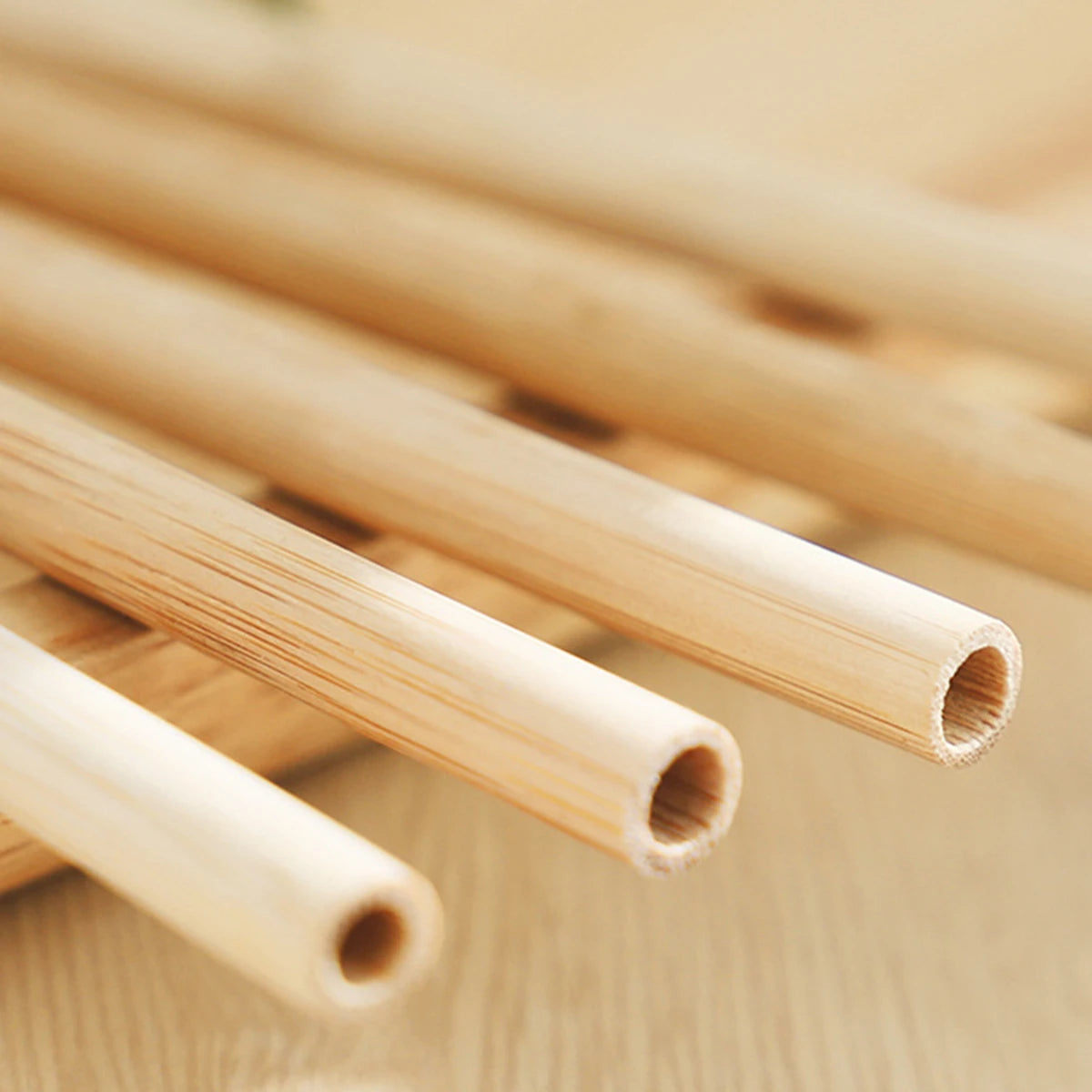 Pailles à boire en bambou naturel réutilisables avec étui, bionickel ables, écologiques, pour cocktail, bar, boissons, 10 pièces