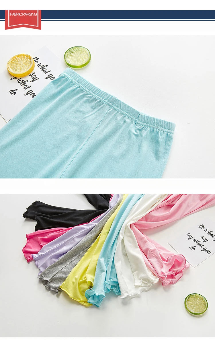 Leggings d'été à volants en coton modal pour fille de 2 à 12 ans, vêtements pour enfants, pantalons courts, nouvelle collection