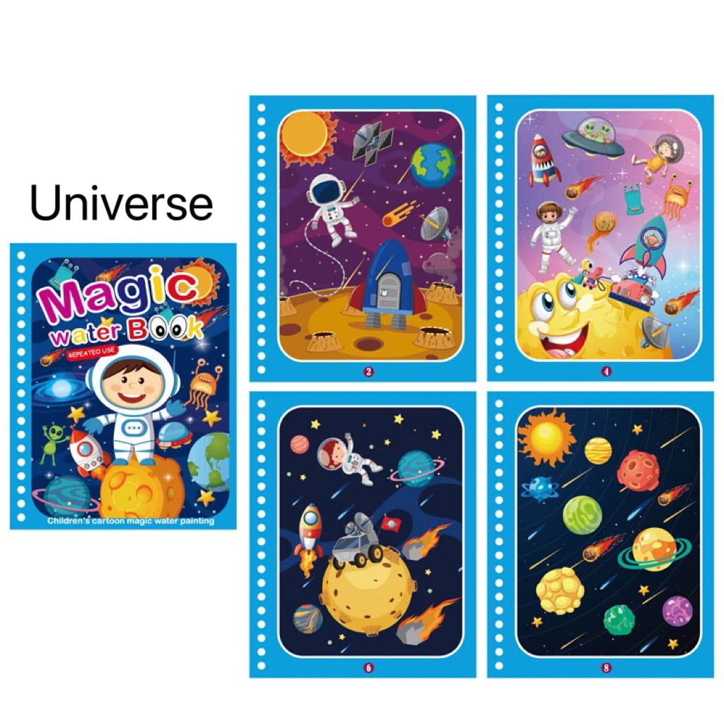 1 livre + 1 stylo livre de coloriage réutilisable livre de peinture à l'eau éducation précoce sensorielle Puzzle dessin jouets