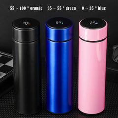 500ml Stainless Steel Vacuum Insulated Smart Water Bottle, LED Temperature Display, Spill-Proof, Portable for Home, Travel and Sports