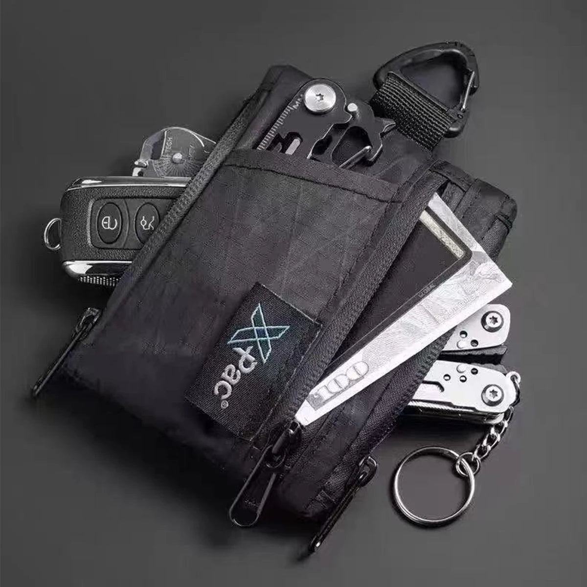 EDC – pochette multi-poches X-PAC, portefeuille, petit porte-clés, pochette pour pièces de monnaie, organisateur de poche EDC, pochette utilitaire pour cartes, sac étanche