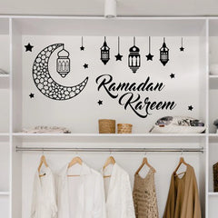 Ramadan wall stickers for wall decoration, Islamic Muslim wall stickers, Eid Mubarak, lantern, moon, star, window, Ramadan