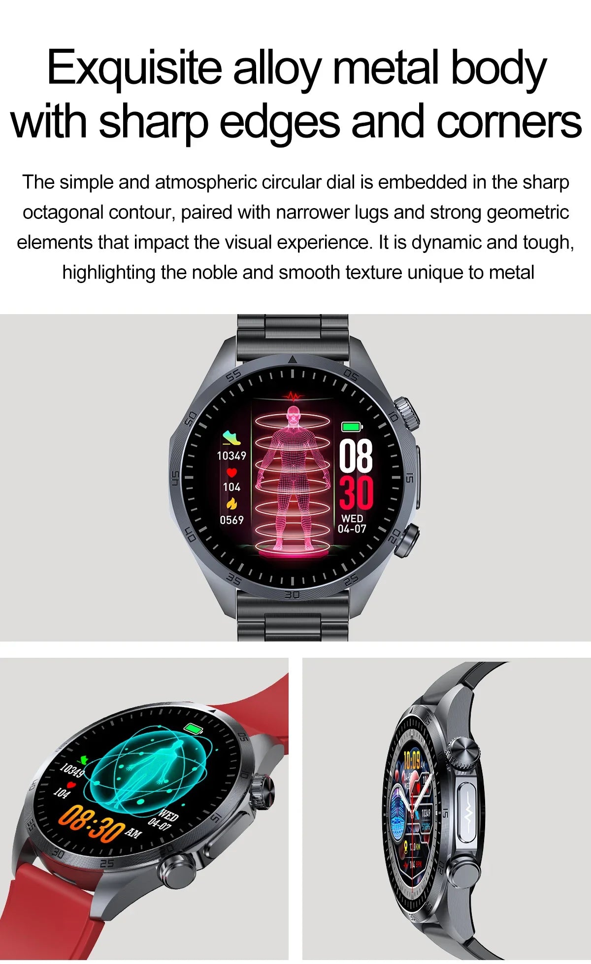 2025 nouvelle montre intelligente hommes pour huawei pression artérielle santé montre CES sommeil pulsé thérapeutique acide urique lipides sanguins graisse corporelle