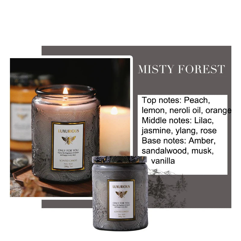 Bougie parfumée en pot de 7 OZ, bougie de soja naturelle, bougies aromatiques de sérénité, bougies parfumées décoratives pour la maison, cadeau pour amis