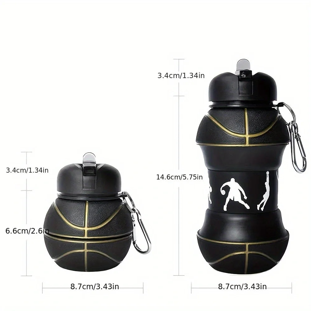Les enfants plierent les tasses d'eau de Sports de plein air bouteille de basket-ball/Football, bouteille d'eau Portable étanche pour enfants étudiants, peut accrocher le sac à dos