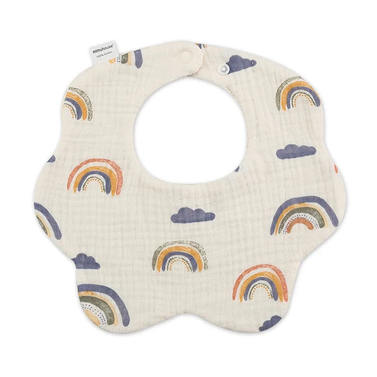 Bavoirs en coton imperméables pour nouveau-né, tissus réglables pour nourrissons filles et garçons, bavoir imprimé de dessin animé mignon, accessoires d'alimentation pour bébé