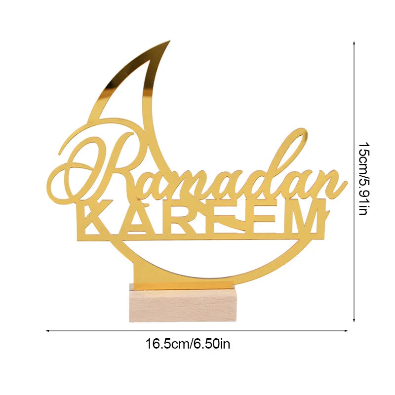 Ornement acrylique du Ramadan Mubarak 2025 Eid Mubarak Ramadan Kareem, décoration pour la maison, décor de fête musulmane islamique, cadeau Eid Al Adha