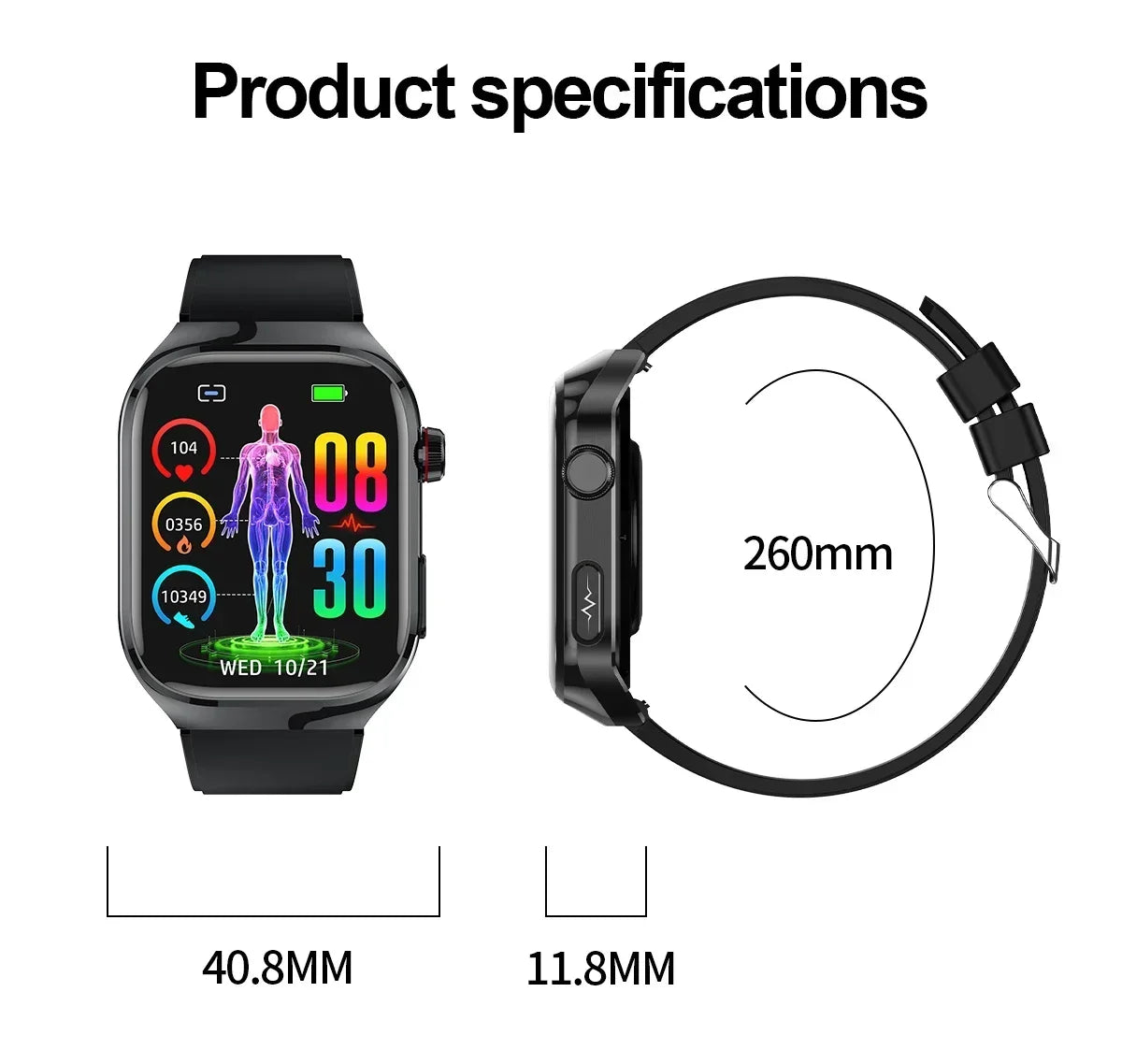 Xiaomi pression artérielle acide uricique graisse corporelle Smartwatch Micro examen physique orgue santé montres Bluetooth appel montre intelligente