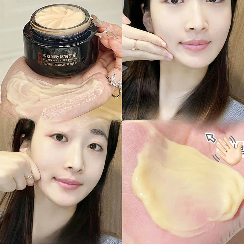 Crème pour le visage raffermissante anti-rides polypeptide, hydratation en profondeur, éclaircit la peau terne, minimise les ridules, crème hydratante de jour et de nuit
