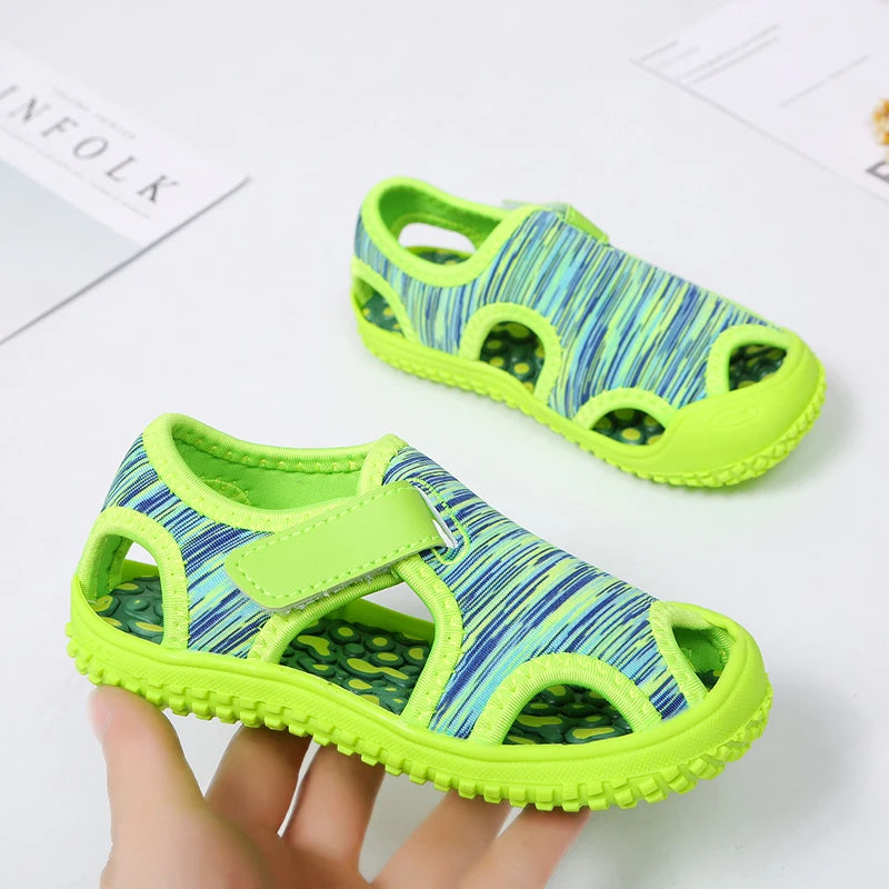 Sandales pour enfants pour garçons et filles, sandales de sport d'été à embout, chaussures de plage