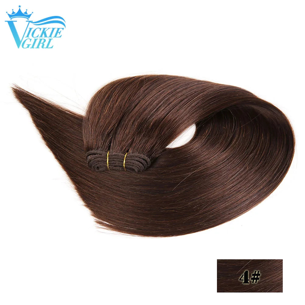 Straight Human Hair Weft Bundles Ombre Blonde Human Hair Extensions 100g/piece 16"-28" Skin Color Remy Straight Double Weft