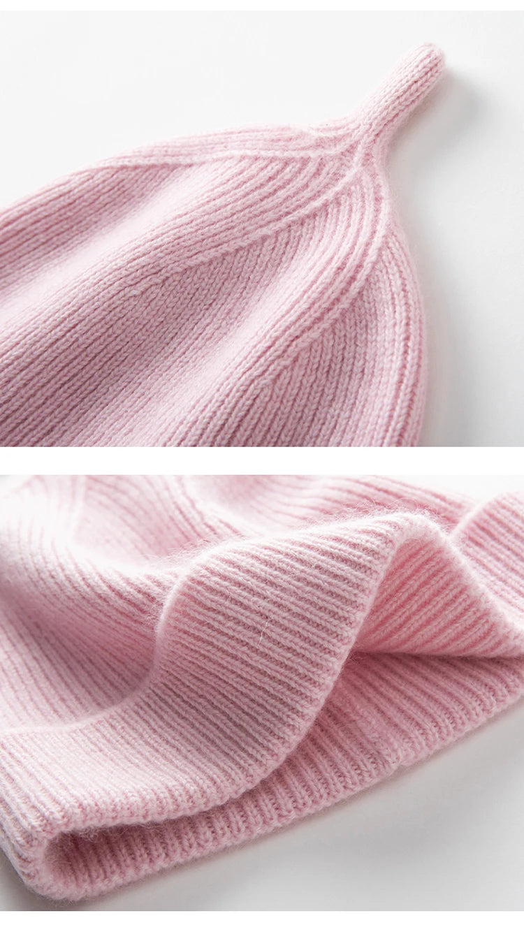 Garder au chaud chapeau d'hiver pour enfants unisexe tricot casquette enfants 100% cachemire Skullies chapeaux pour garçons Bonnet filles casquettes accessoires