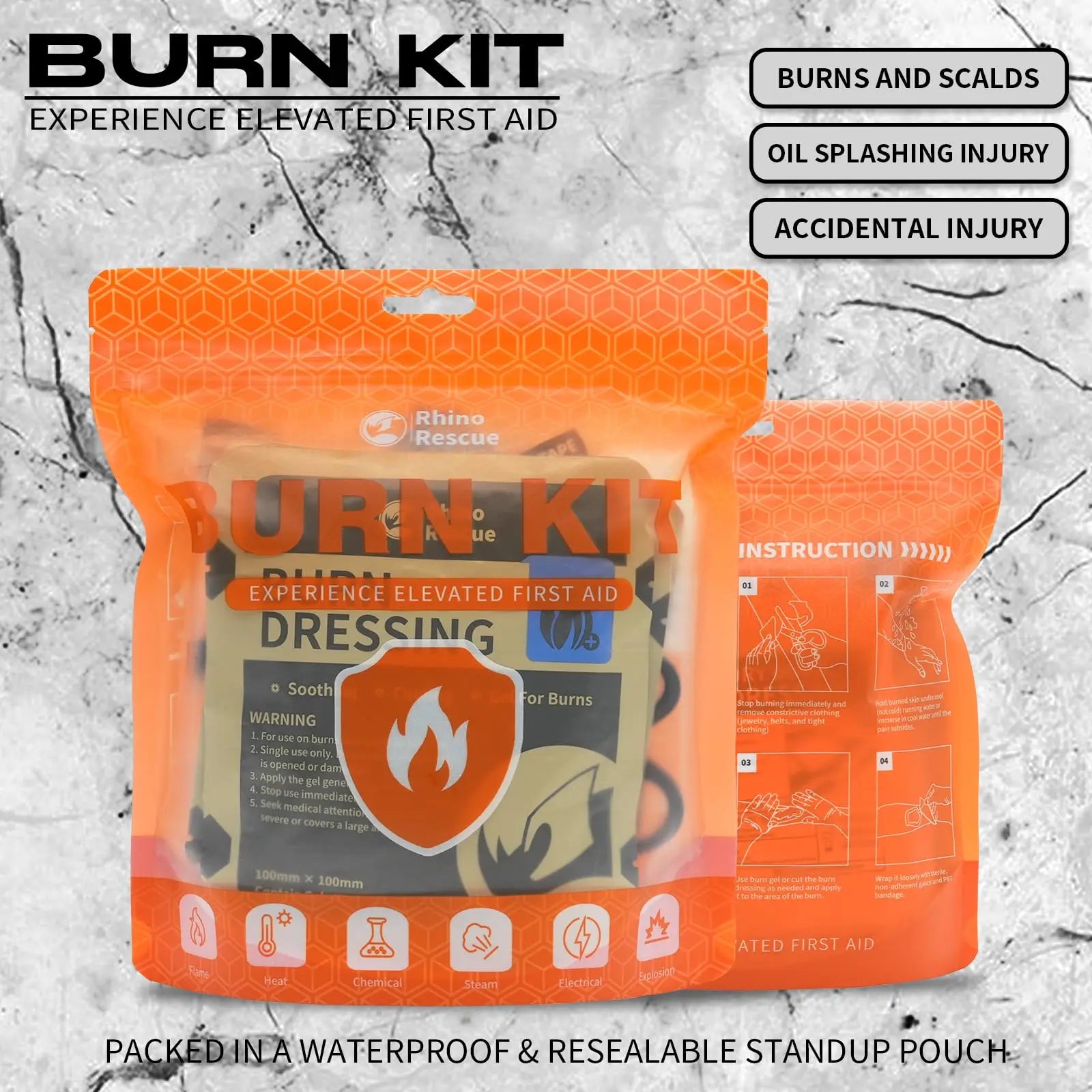 Rhino Rescue – pansement Transparent en Hydrogel, 10x10cm, soins des brûlures, Gel pour brûlures