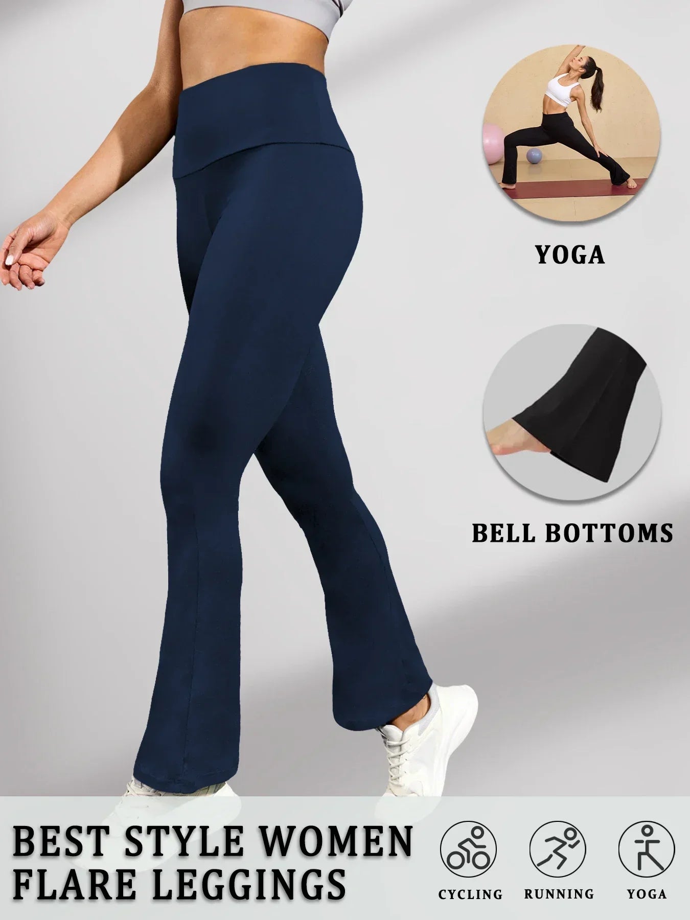 Pantalon évasé Super doux pour femmes, taille haute, contrôle du ventre, Leggings de Yoga, bas de cloche