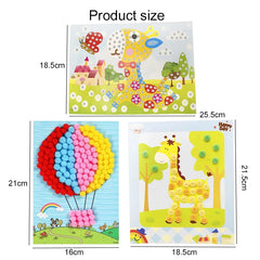 Enfants autocollants faciles à poser jouets bouton/pompon/diamant éducation précoce enfants Puzzle à la main peinture créative 3-6 ans cadeaux TMZ