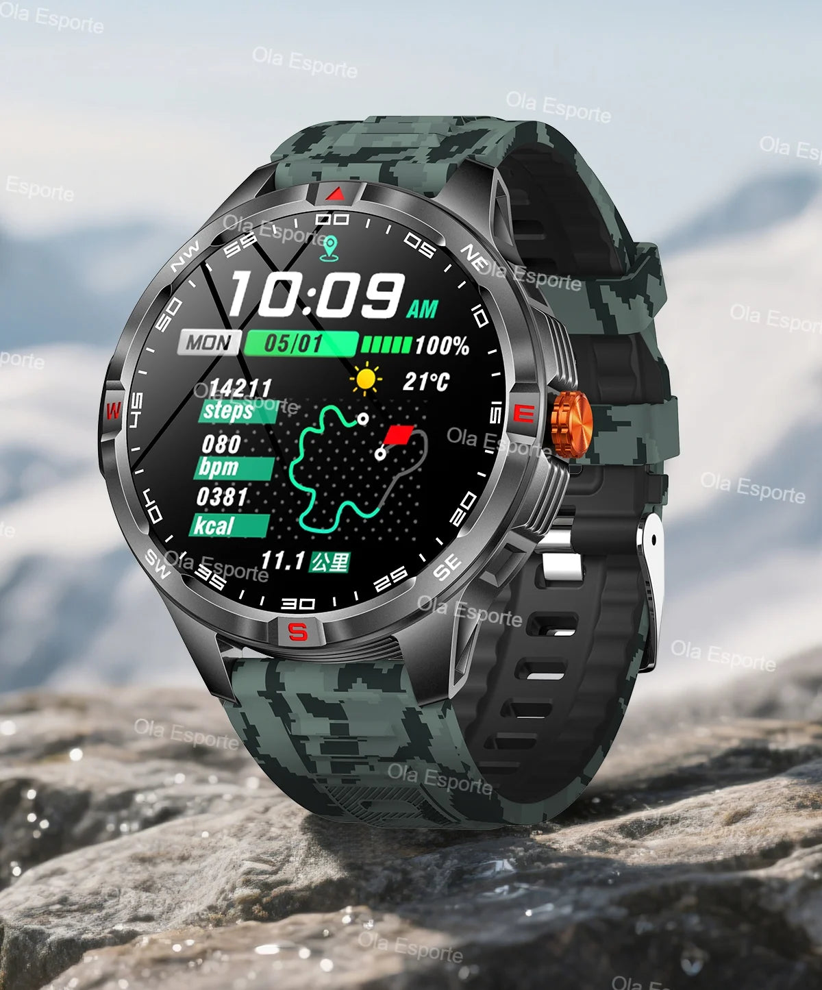 Montre intelligente 2025 boussole étanche surveillance de la santé et du sommeil grande capacité de batterie plus de 100 Modes de Sport hommes femmes Smartwatch en plein air