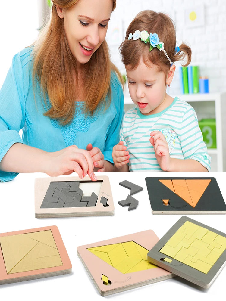 Puzzle en bois pour enfants, planche en bois, Montessori, apprentissage 3d, planches d'activités éducatives précoces, jouets pour enfants